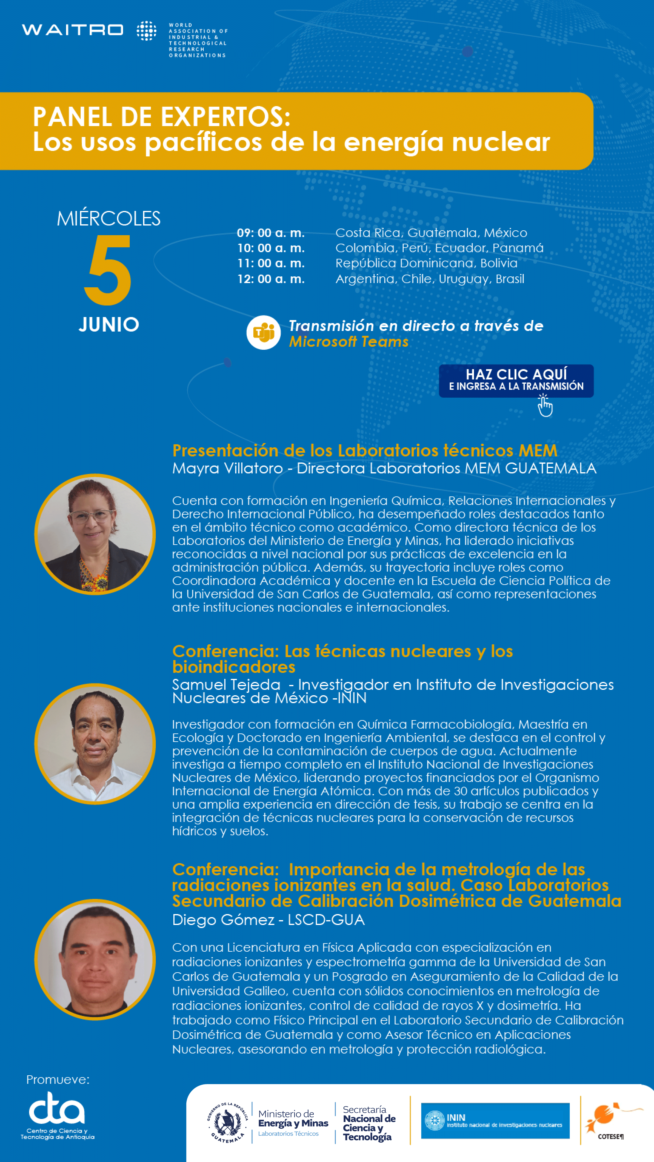 El Ministerio de Energía y Minas participará en panel sobre el uso pacífico de la energía nuclear