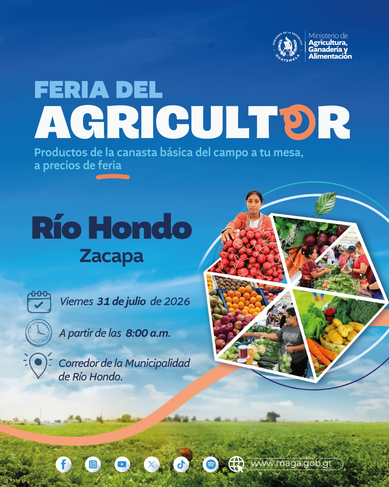 La Feria del Agricultor llega a Río Hondo, Zacapa