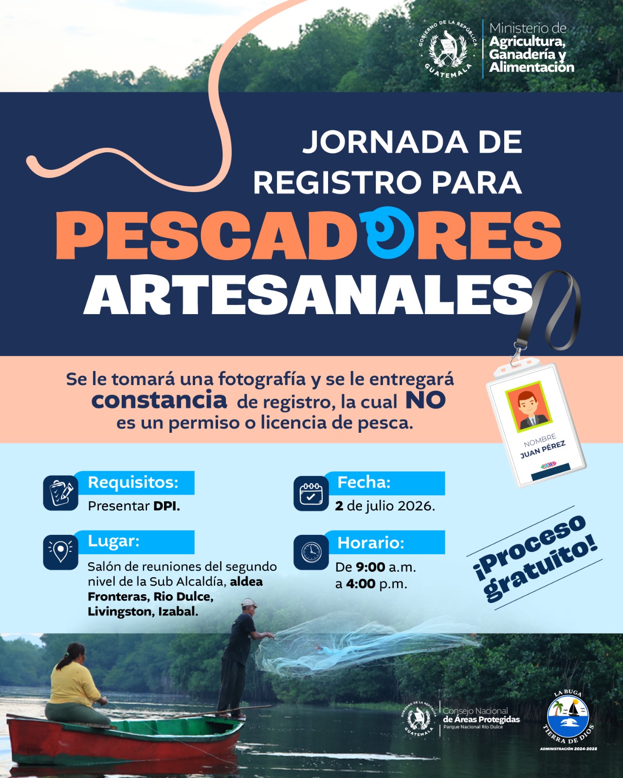 Próxima jornada de registro para pescadores artesanales