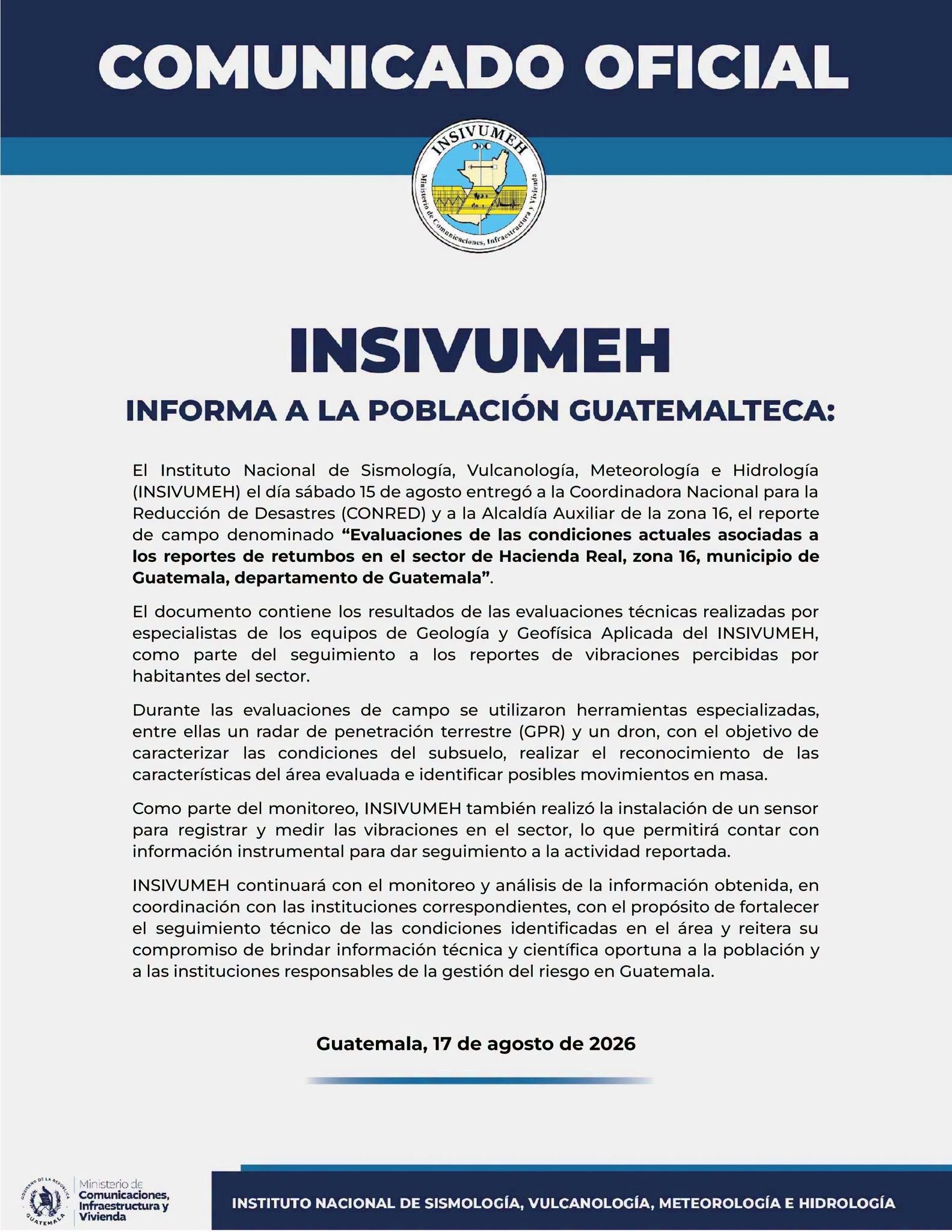 COMUNICADO OFICIAL - 17082026