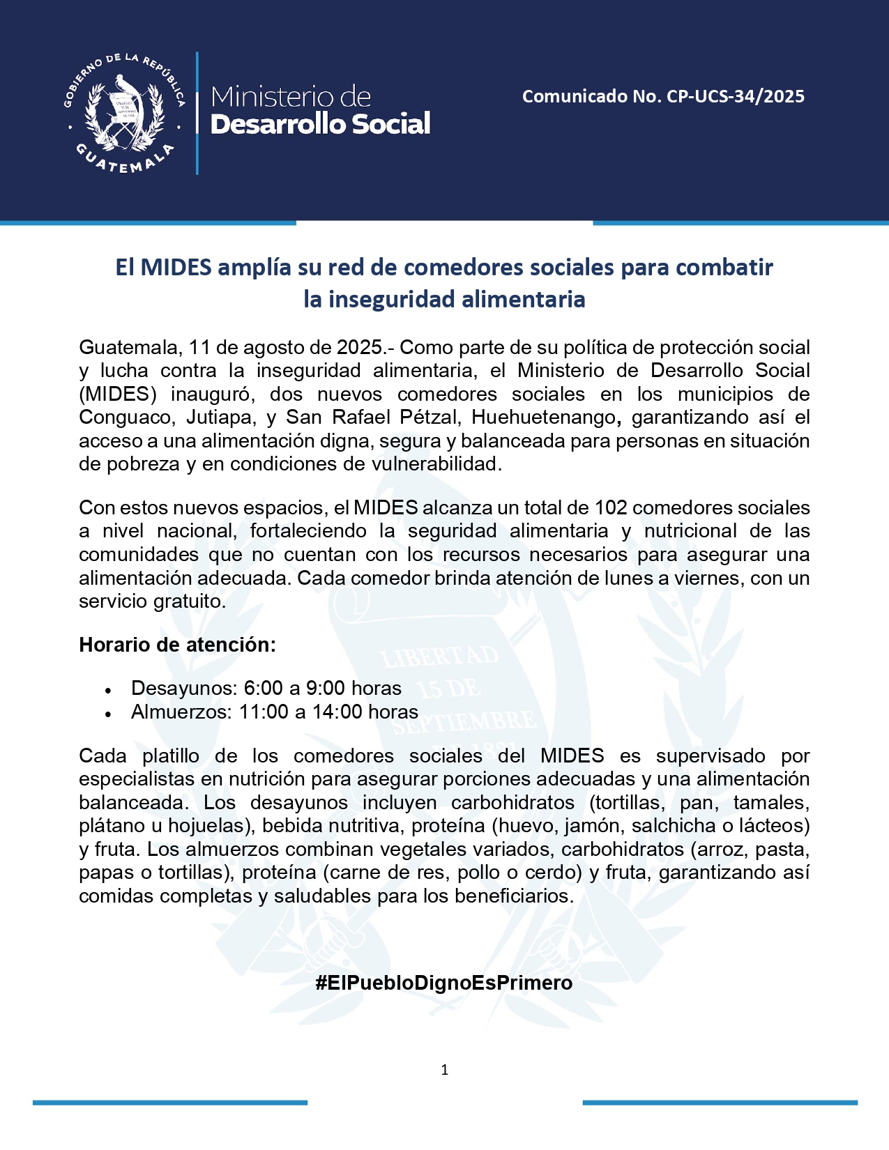 COMUNICADO NÚMERO 34