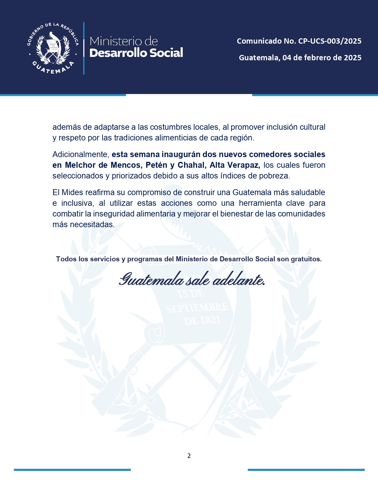 COMUNICADO NO.3 hoja 2