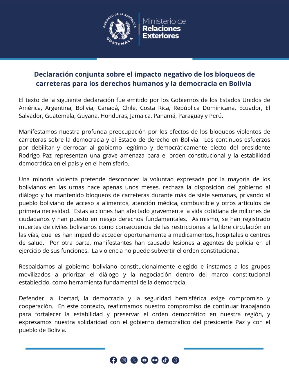 comunicado conjunto