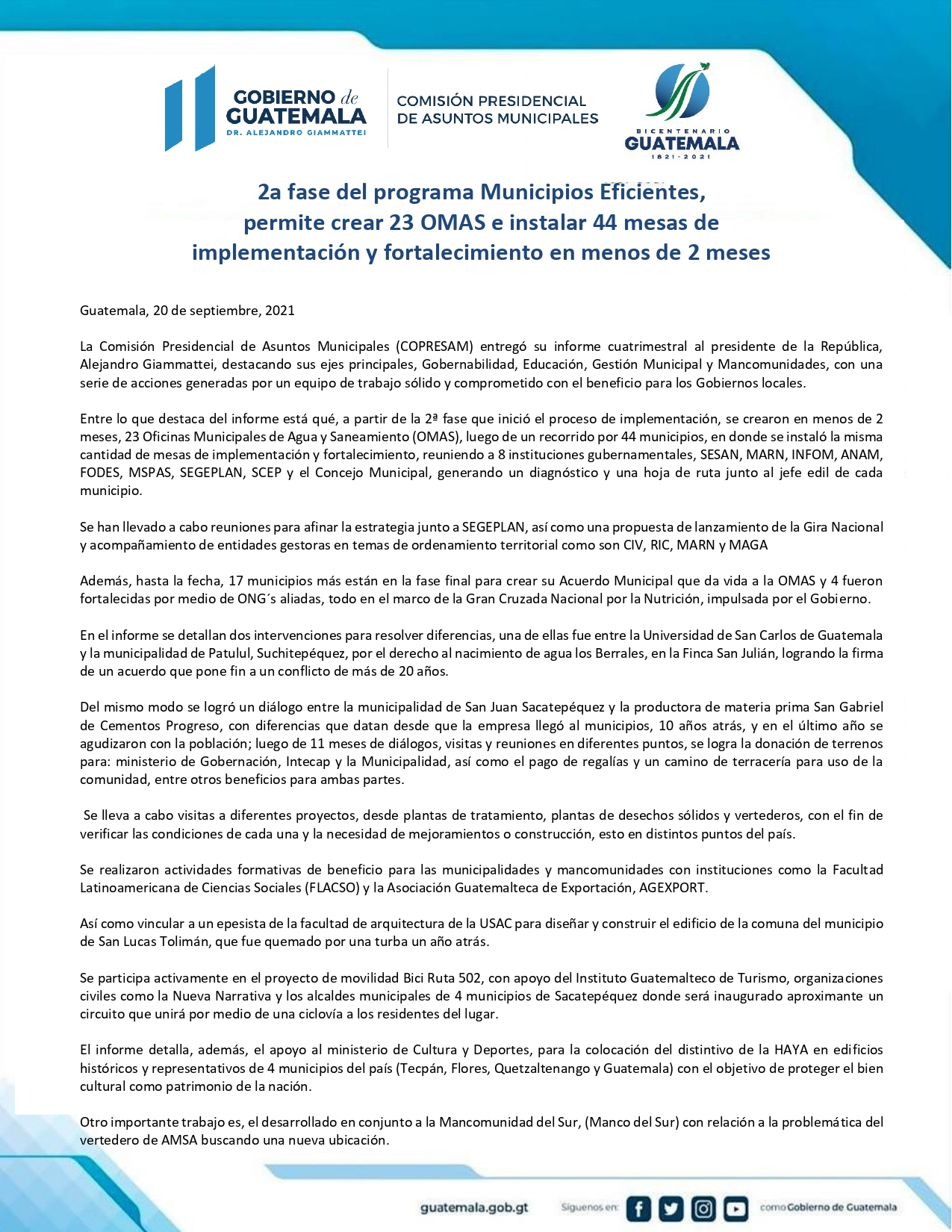 Comunicado de Prensa