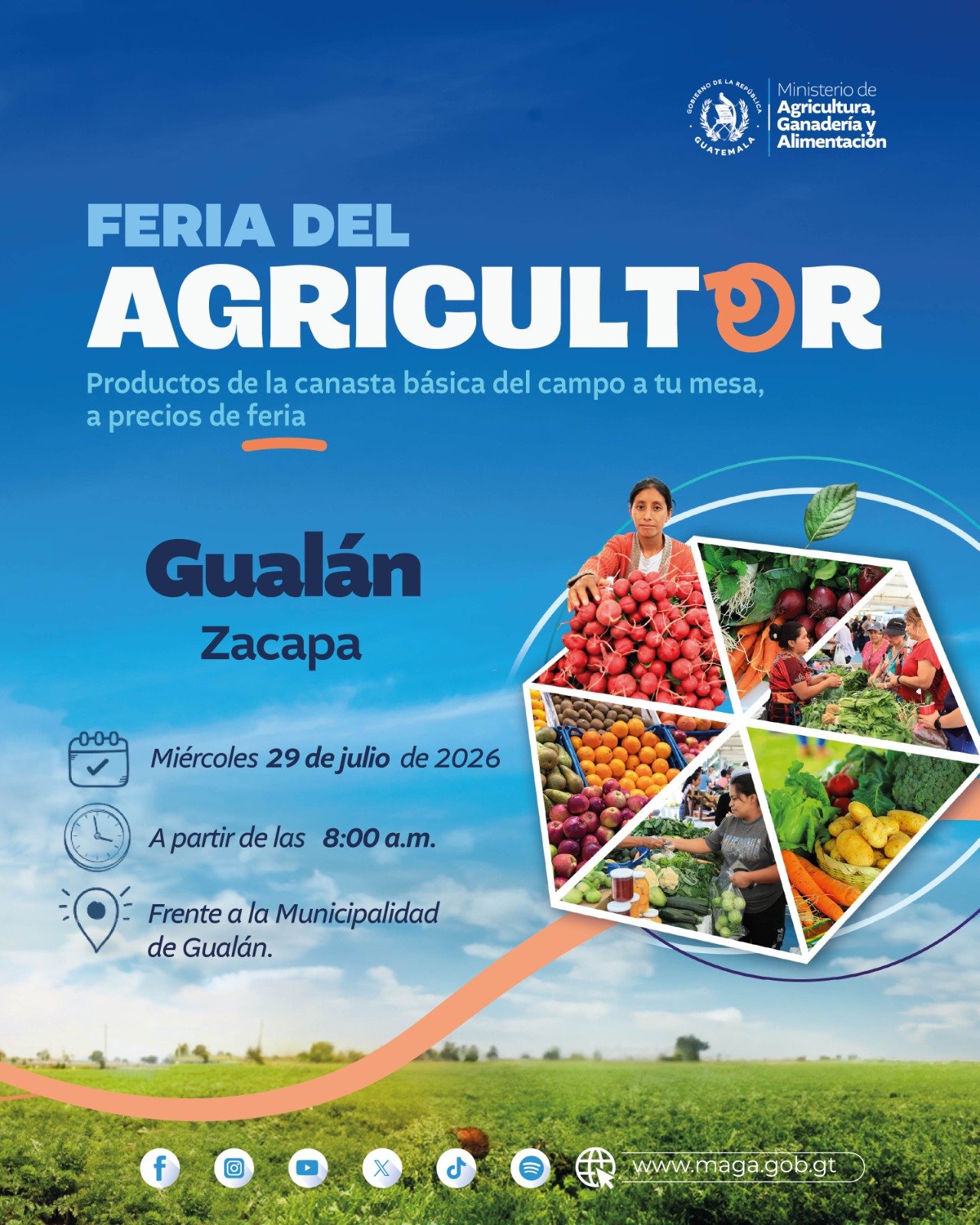 Mañana llega la Feria del Agricultor a Gualán, Zacapa