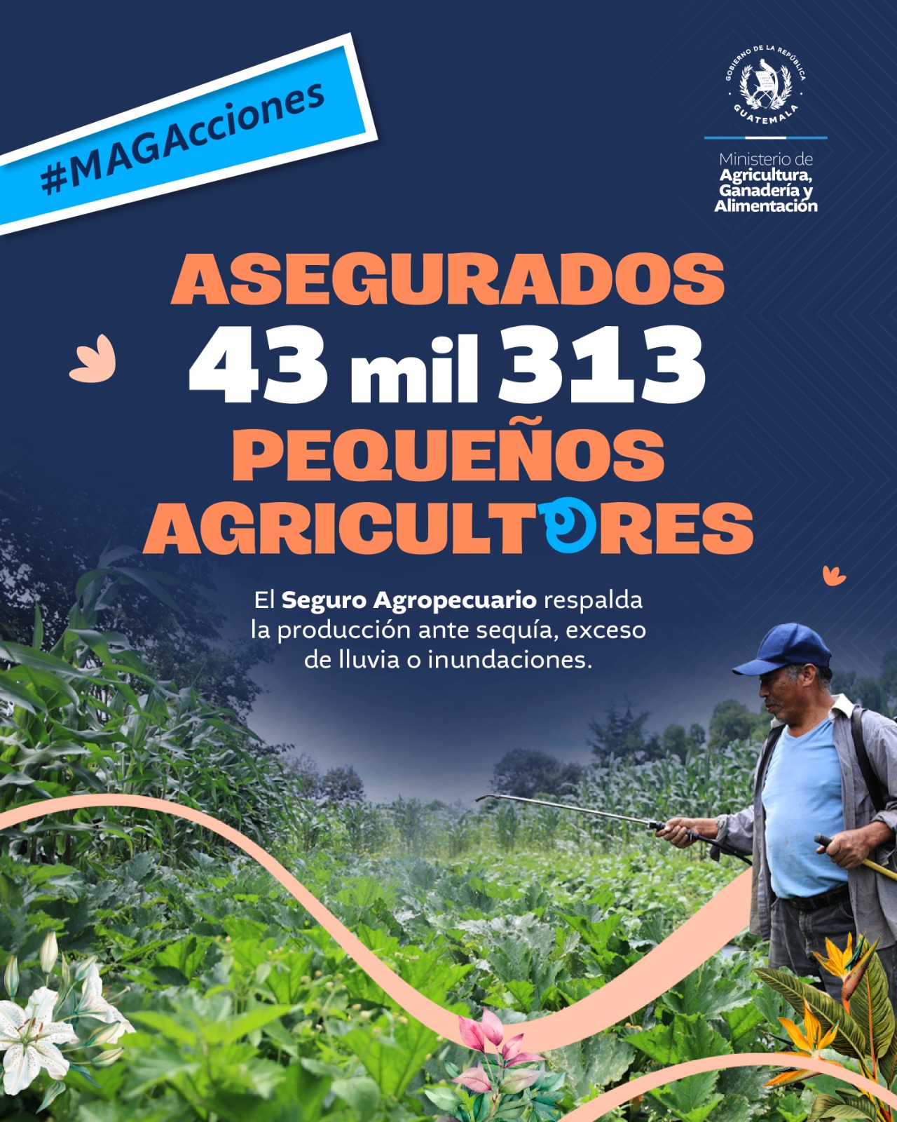 MAGAcciones | Aseguramos a más de 43 mil pequeños productores del país ante los efectos del cambio climático.