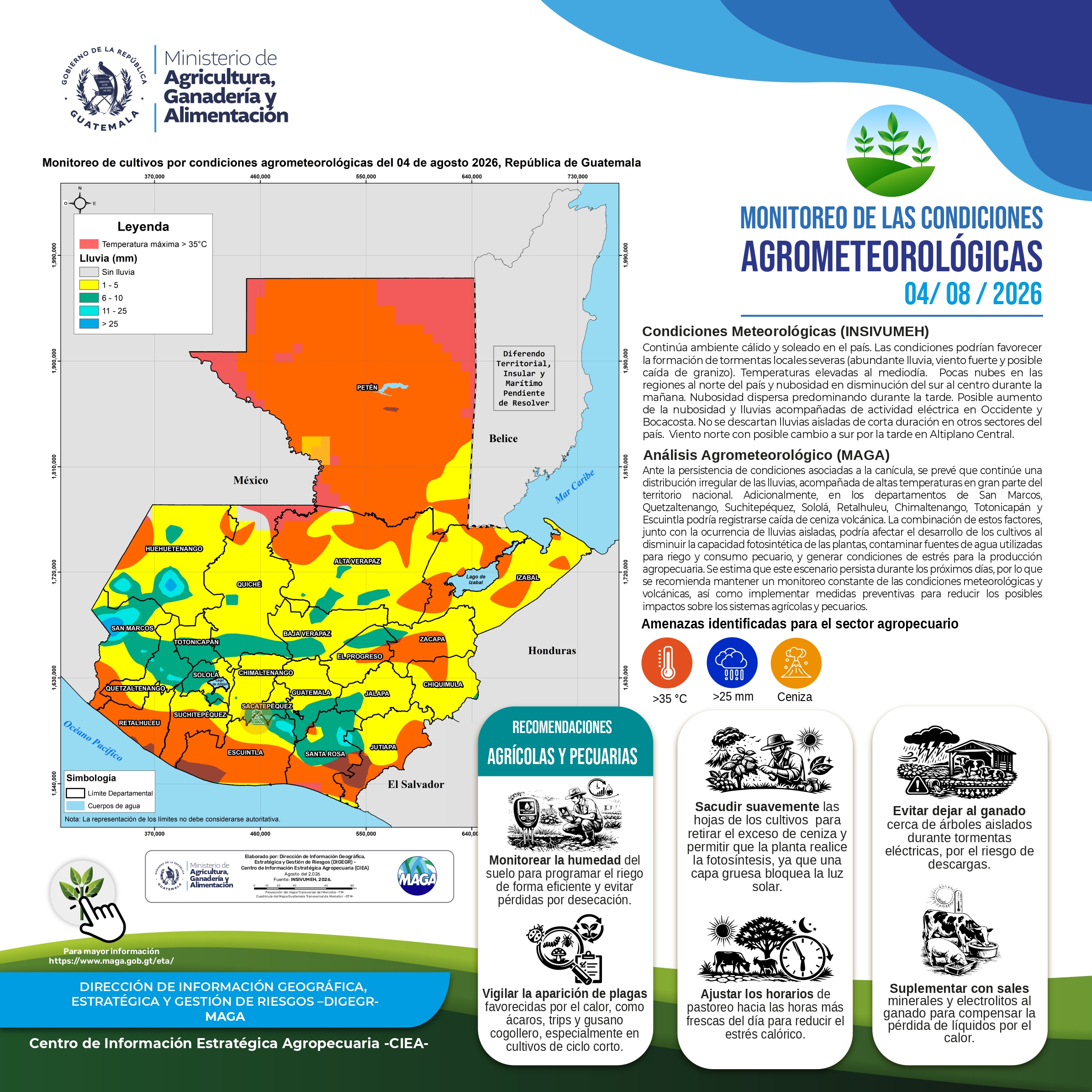 Reporte agroclimático del martes 4 de agosto 2026