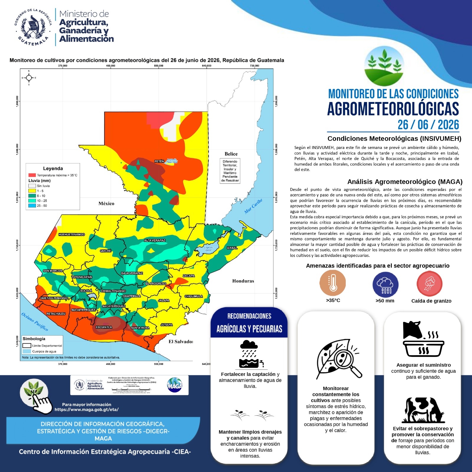 Análisis agroclimático del viernes 26 de junio 2026