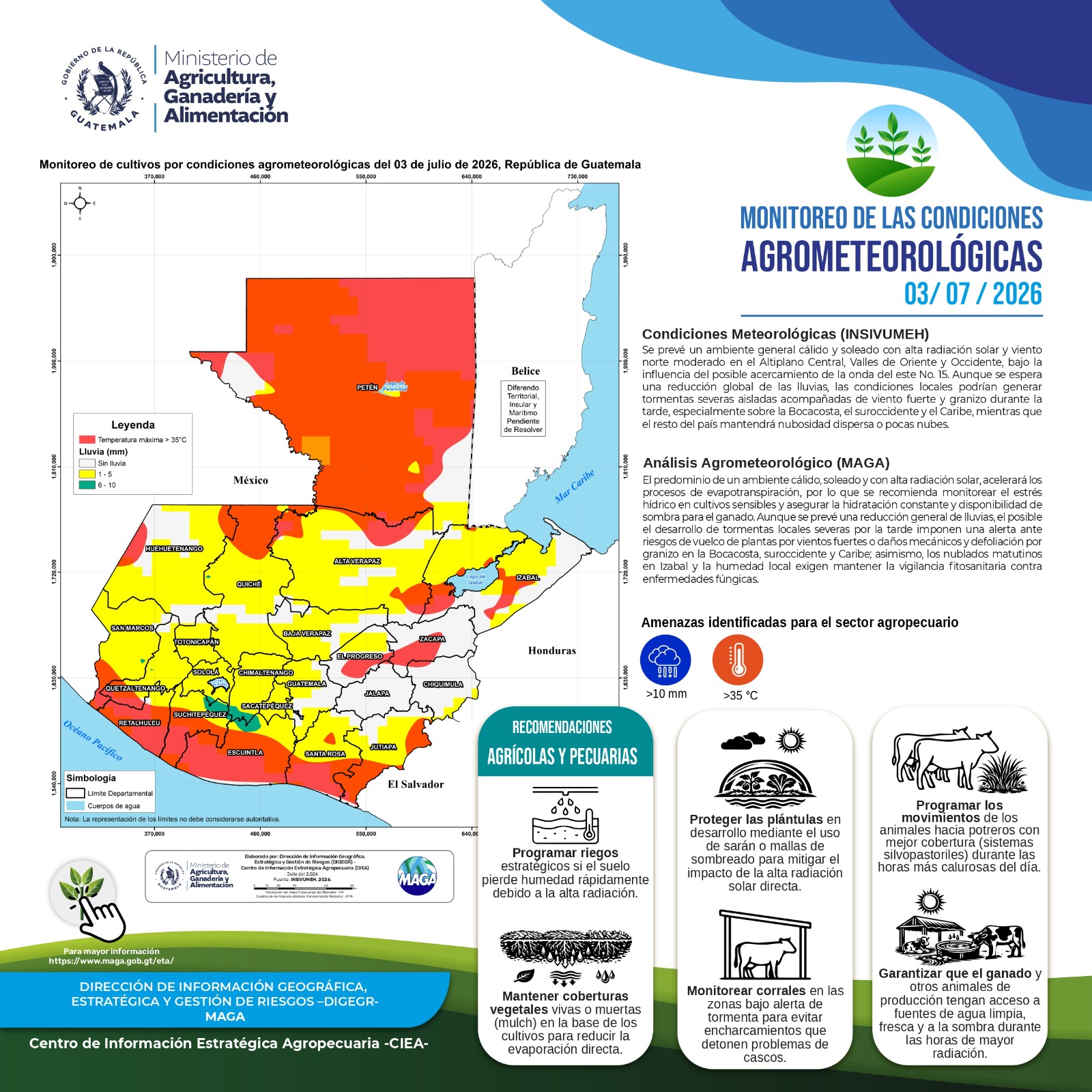 Reporte agroclimático del viernes 3 de julio 2026