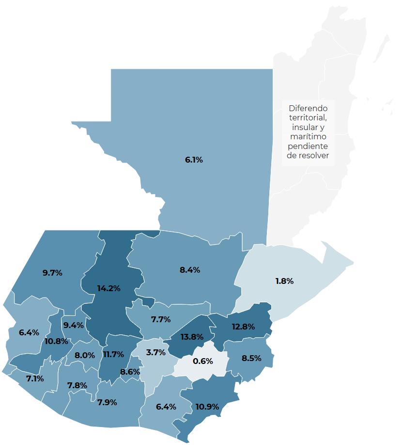 Mapa de distribución en % de nuevos cotizantes.
