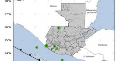 Sismos registrados en las últimas horas. Fuente: INSIVUMEH.