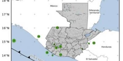Sismos registrados en las últimas horas. Fuente: INSIVUMEH.