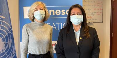 Ministra Claudia Ruíz se reúne con Directora de UNESCO