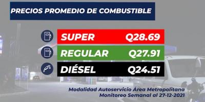 Informe semanal sobre el precio de los combustibles.