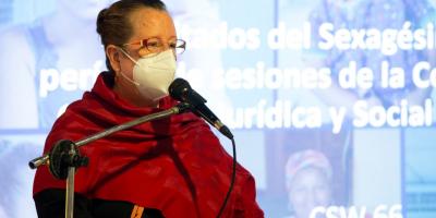 La Secretaria Presidencial de la Mujer Ana Leticia Aguilar Theissen