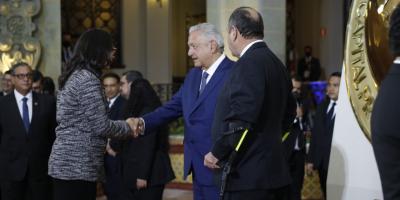 Secretaria Keila Gramajo se entrevistó con el Presiden Andrés Manuel López Obrador en su visita oficial a Guatemala