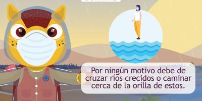 La CONRED recomienda evitar cruzar los ríos crecidos.
