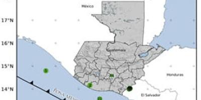 Sismos registrados en las últimas 24 horas. Fuente: INSIVUMEH.