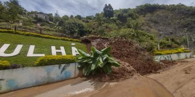 Deslizamiento de tierra registrado en el municipio de Purulhá, Baja Verapaz.