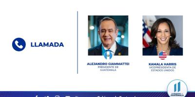 Presidente Alejandro Giammattei y Vicepresidenta de Estados Unidas