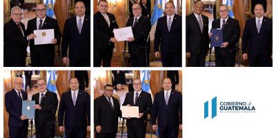 Nuevos embajadores de Cuba, Perú, Panamá, Brasil y Costa Rica presentan cartas credenciales al presidente de Guatemala 