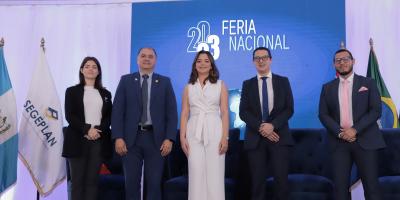 Inauguración de la Feria Nacional de Becas en la Plaza Maya del Centro Cultural Miguel Ángel Asturias.