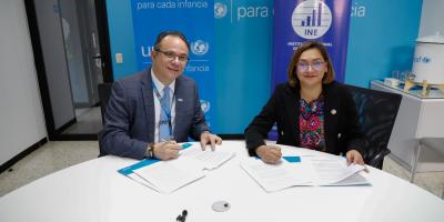 UNICEF y el INE firman Memorándum de Entendimiento  para implementar Encuesta Nacional de Desarrollo en Salud (ENDESA/MICS), y contribuir a generar valiosa información sobre el desarrollo del país y la infancia 