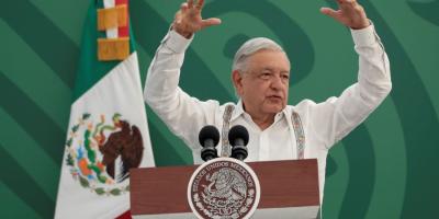 Andrés Manuel Lòpez Obrador durante la conferencia de prensa ofrecida.