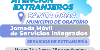 Oratorio, Santa Rosa recibirá jornada móvil de servicios integrados
