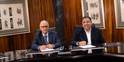 Sergio Silva, presidente de la junta directiva del CHN, y Carlos Mendoza, secretario de Planificación.