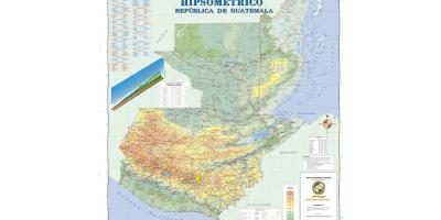 El mapa hipsométrico es una representación del relieve de Guatemala