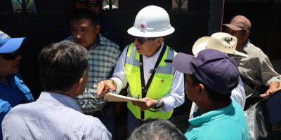 Ministro de Comunicaciones supervisa tramo carretero suspendido en San Pedro Ayampuc