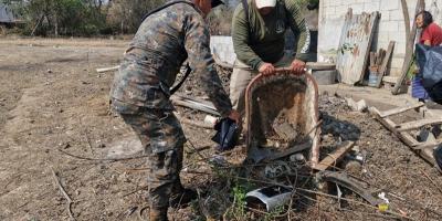 El Ejército de Guatemala realiza jornadas de deschatarrización en Jutiapa.