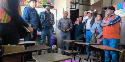 UCEE realiza evaluaciones técnicas en centros educativos de Santa María de Jesús tras sismos del 8 de julio