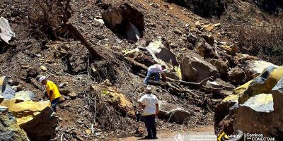 CIV inicia limpieza de ruta afectada por sismos entre Palín y Sacatepéquez