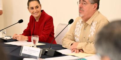 Presidente Bernardo Arévalo y presidenta Claudia Sheinbaum