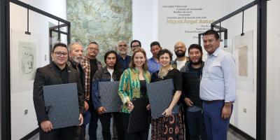 El grabado rinde homenaje a Miguel Ángel Asturias