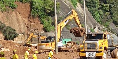 Covial detiene trabajos en el km 24 de la CA-1 Oriente tras nuevo derrumbe 