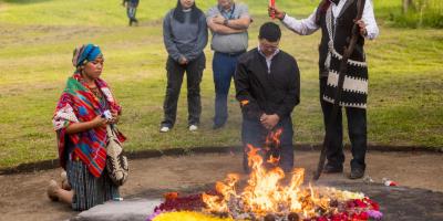 Ajq’ijab’ o guías espirituales utilizan carné