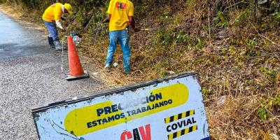COVIAL cierra el 2025 con carreteras limpias en Agua Blanca, Jutiapa