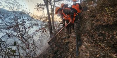 Ejército de Guatemala apoyó la supresión de incendios forestales registrados en San Marcos y El Progreso.