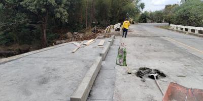 Trabajos en el puente Cantel están por finalizar