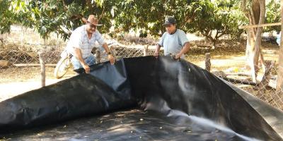 Impulsan en Zacapa la producción de peces con tecnología de geomembranas