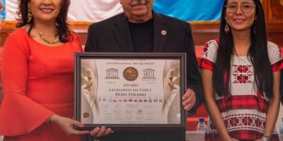 Artista guatemalteco José Toledo Ordóñez, fue reconocido con el Premio Internacional Leonardo Da Vinci