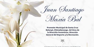 Lamentamos profundamente el sensible fallecimiento de Juan Santiago Maxía Bal