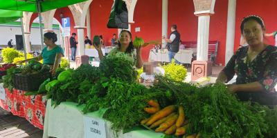 Familias de San Jerónimo se benefician con alimentos frescos en la Feria del Agricultor