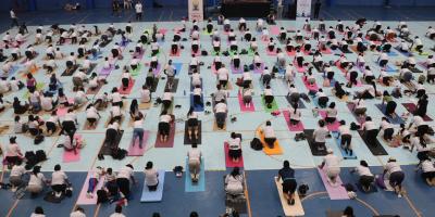 Parque “Erick Barrondo” fue sede de la celebración del Día Internacional del Yoga