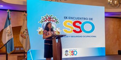 La ministra de Trabajo y Previsión Social, Miriam Roquel participó en el acto de apertura.