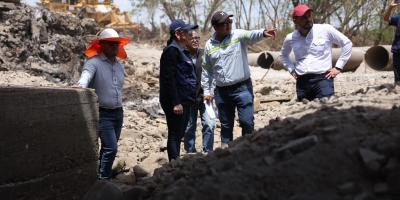 Ministra Zea supervisa trabajos para restablecer el paso en el puente Güijo