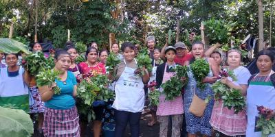 Huerto comunal impulsa la nutrición y el consumo de alimentos locales en Masagua